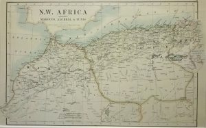 Antique Map of North West Africa comprising Marocco, Algeria & Tunis by W & A.K. Johnston