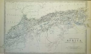 Antique Map of N W Africa (Morocco, Algeria, Tunis), by W & A.K. Johnston