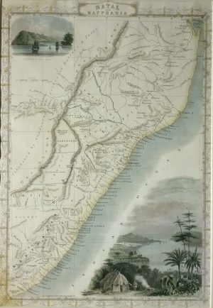 Antique Map of Natal & Kaffraria by John Tallis
