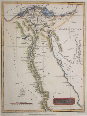 Antique Map of Egypt by J. Wallis