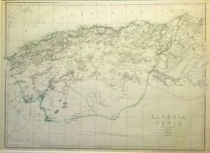 Antique Map of Algeria and Tunis by Edward Weller