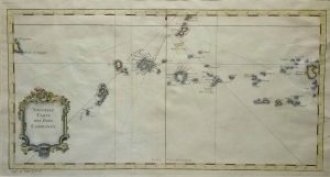 Antique Map of Nouvelle Carte des Isles Carolines (The Caroline Islands) by Jacques Nicolas Bellin
