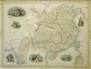 Antique Map of China & Burmah, Myanmar (Burma) by John Tallis