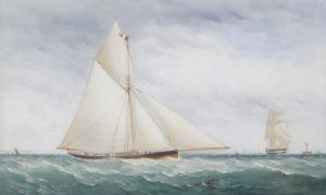 A Straight-stemmed Cutter Racing off the South Coast