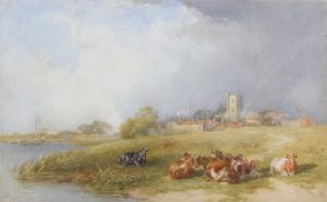 Cattle near an Estuary Village