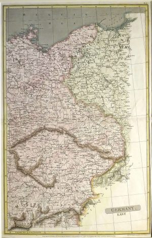 Antique Map of East Germany, by A & S Arrowsmith