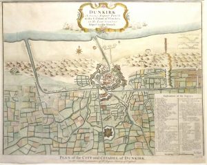 Antique Map of Plan of the City & Citadel of Dunkirk by James Basire