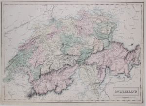 Antique Map of Switzerland by A & C Black