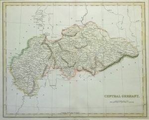 Antique Map of Central Germany by I. Dower
