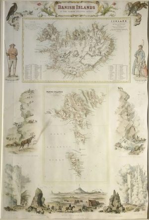Antique Map of Danish Islands in the North Atlantic, Iceland & Faroe Islands by Archibald Fullarton