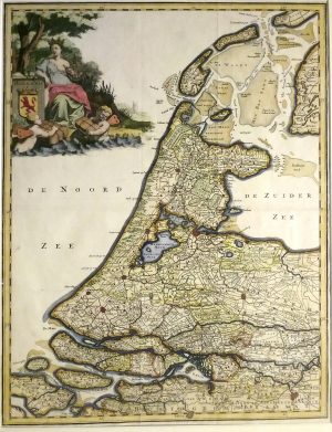 Antique Map of Holland; Rare map from "Toonel der Vereenighde Nederland, ...." Amsterdam by Franciscus (Francois) Halma