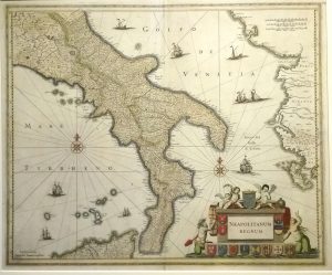 Antique Map of Neapolitanum Regnum; Southern Italy by Jan Jansson