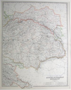 Antique Map of Austro-Hungarian Monarchy, Eastern Sheet by W & A.K. Johnston