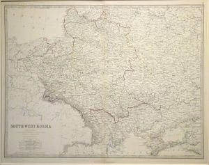 Antique Map of South West Russia by W & A.K. Johnston
