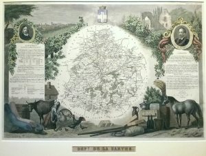Antique Map of France, Dept de La Sarthe by Levasseur/Leclerque