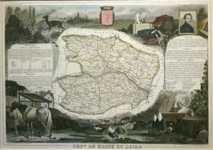 Antique Map of France, Dept de Maine et Loire by Levasseur/Leclerque