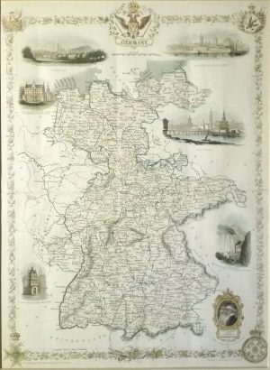 Antique Map of Germany by John Tallis