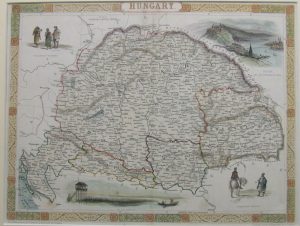 Antique Map of Hungary by John Tallis
