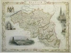 Antique Map of Belgium by John Tallis