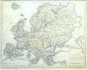 Antique Map of Europe by George Virtue