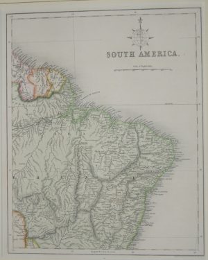 Antique Map of South America, North East Brazil by John Archer