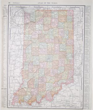 Antique Map of State of Indiana by Rand Mcnally & Co