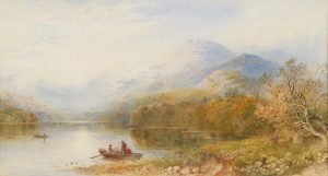 Boat Setting out from a Lakeshore