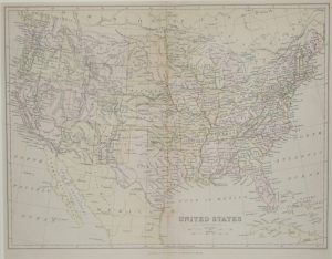 Antique Map of United States by Blackie