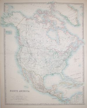 Antique Map of North America by W & A.K. Johnston