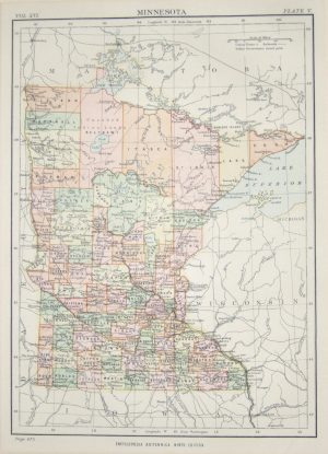 Antique Map of Minnesota State, by McLagan & Cumming