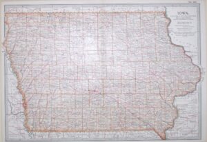 Antique Map of Iowa State, by The Matthews-Northrup Works