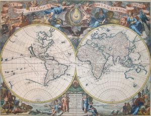 Antique Map of World - "Nova Orbis Terraquei Tabula Accuratissimus Delineata" Mappe-Monde by Pieter van der Aa