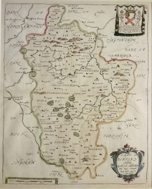 Antique Map of Bedfordshire by Richard Blome