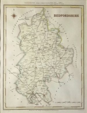 Antique Map of Bedfordshire by Creighton & Walker