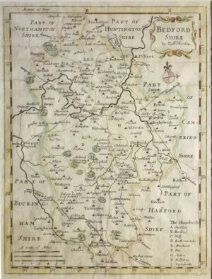 Antique Map of Bedfordshire by Robert Morden