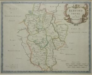 Antique Map of Bedfordshire by Robert Morden