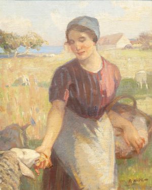 Maid Feeding Sheep