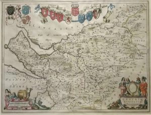 Antique Map of Cheshire by Joan Blaeu