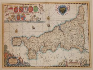 Antique Map of Cornwall by Schenk & Valk
