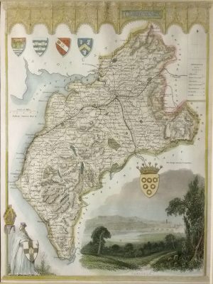 Antique Map of Cumberland by Thomas Moule