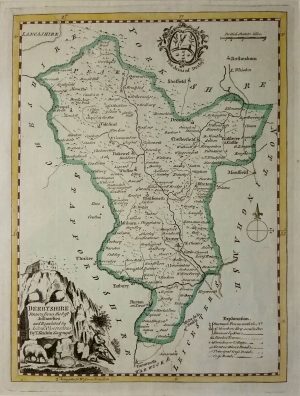 Antique Map of Derbyshire by Thomas Kitchin