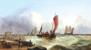 Fishing Vessel Approaching a Pier