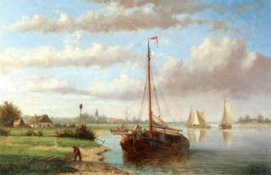 Boats in a Dutch River Landscape 1
