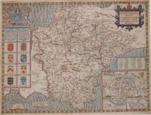 Antique Map of Devon by John Speed