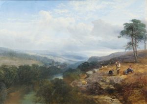 Shepherds Resting Above a River Valley