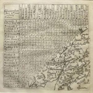 Antique Map of Very scarce Map with distance chart by Von Lengeren & Jenner
