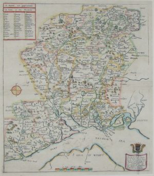 Antique Map of Hampshire by Richard Blome