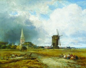 View of Heene Sand, Sussex, with Church and Mill