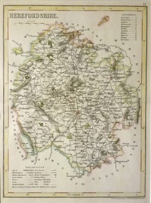 Antique Map of Herefordshire by John Archer