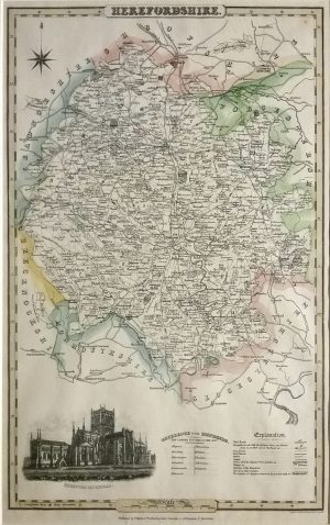 Antique Map of Herefordshire by James Pigot